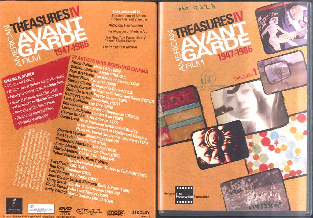 Avant garde 4 treasures American film 1947-1986 - Universidad de 