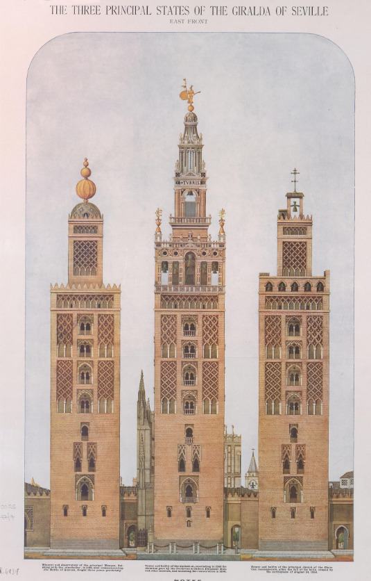 Los tres principales estados de la Giralda de Sevilla